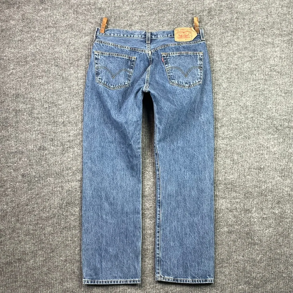 Levi's 501 Straight Leg Jeans Mens 34x29 Blue Medium Wash Button Fly Denim Pants